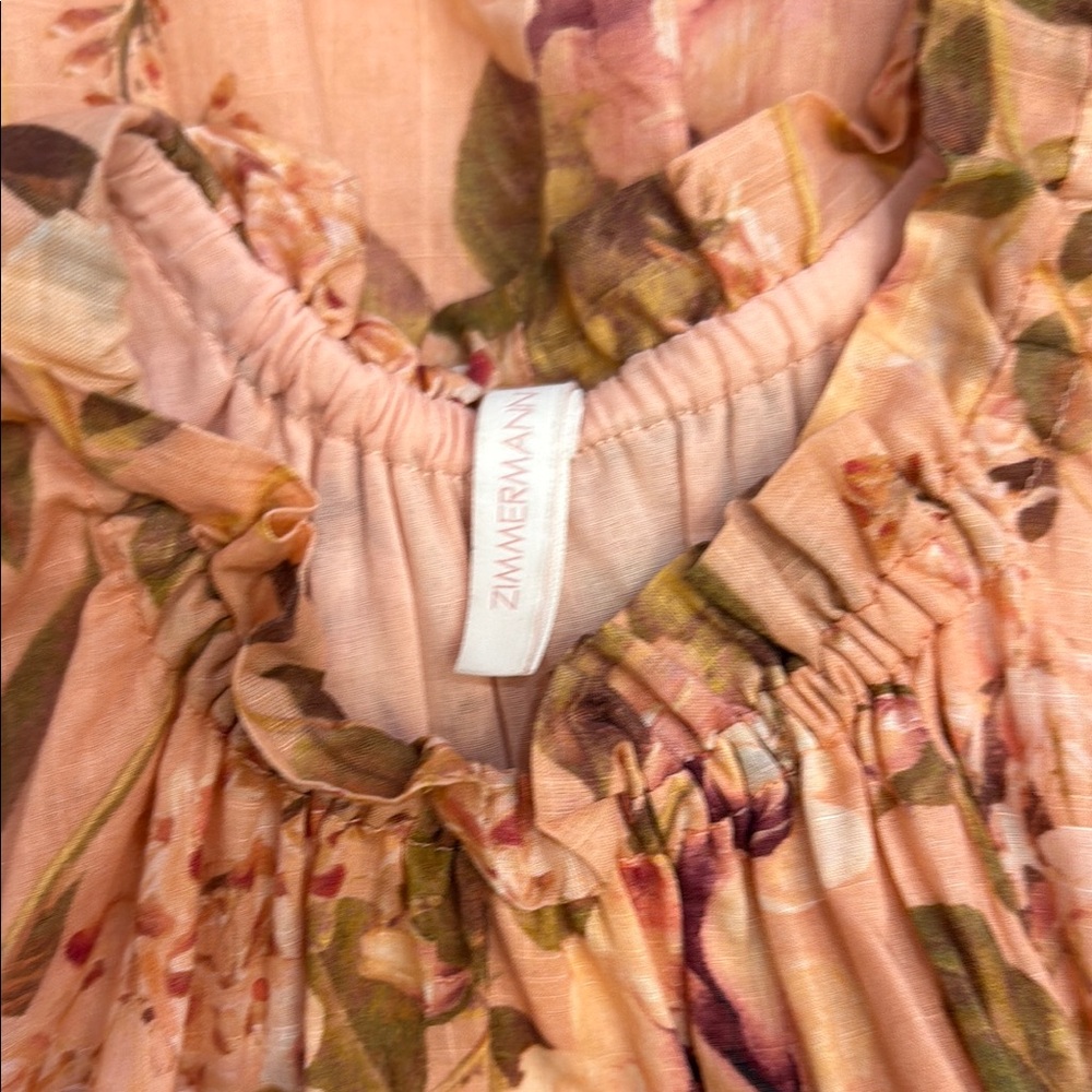 Zimmermann Peach Floral Kids Dress - Picture 3 of 5